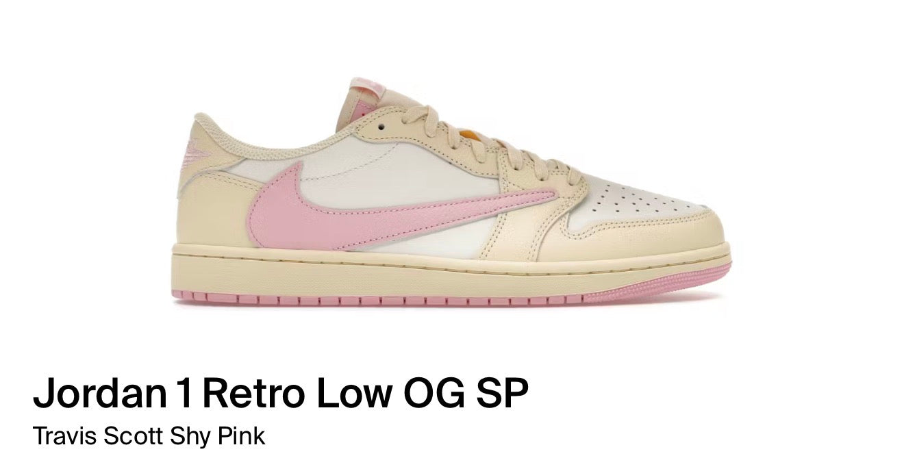 Jordan 1 Retro Low OG SP Travis Scott Shy Pink