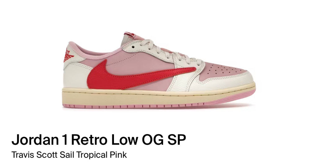 Jordan 1 Retro Low OG SP Travis Scott Sail Tropical Pink