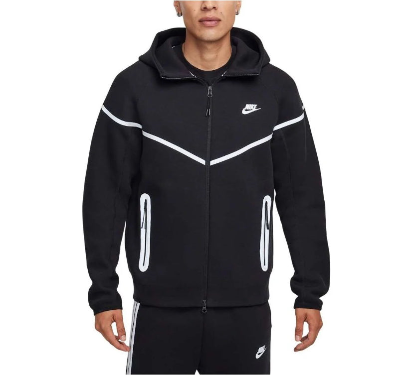 Black Reflective Nike Tech Full Set Zip Up & Pants