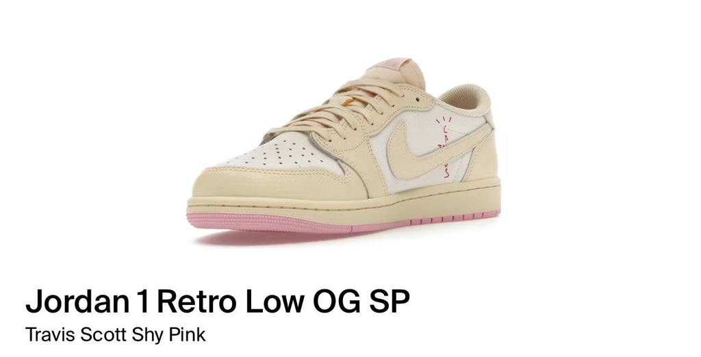 Jordan 1 Retro Low OG SP Travis Scott Shy Pink