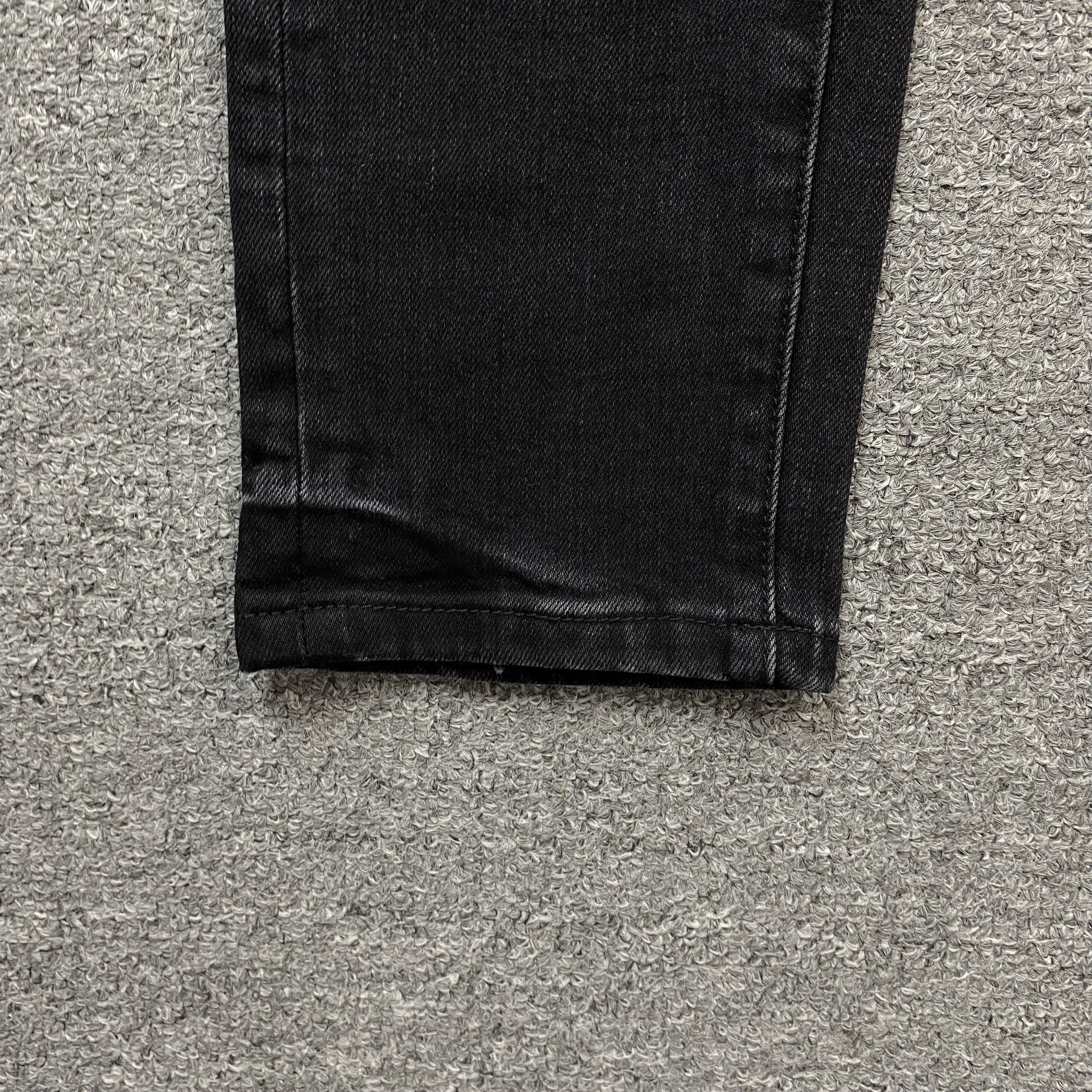 AMIRI CORE APPLIQUE BLACK LEATHER JEANS