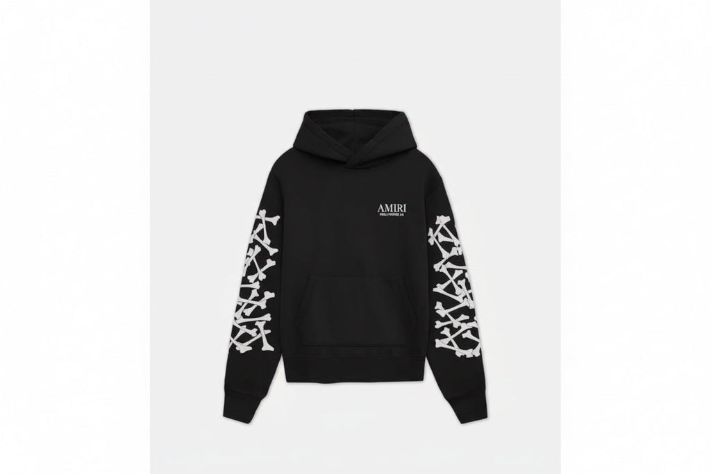 Amiri Men's Bones Stacked Hoodie Black