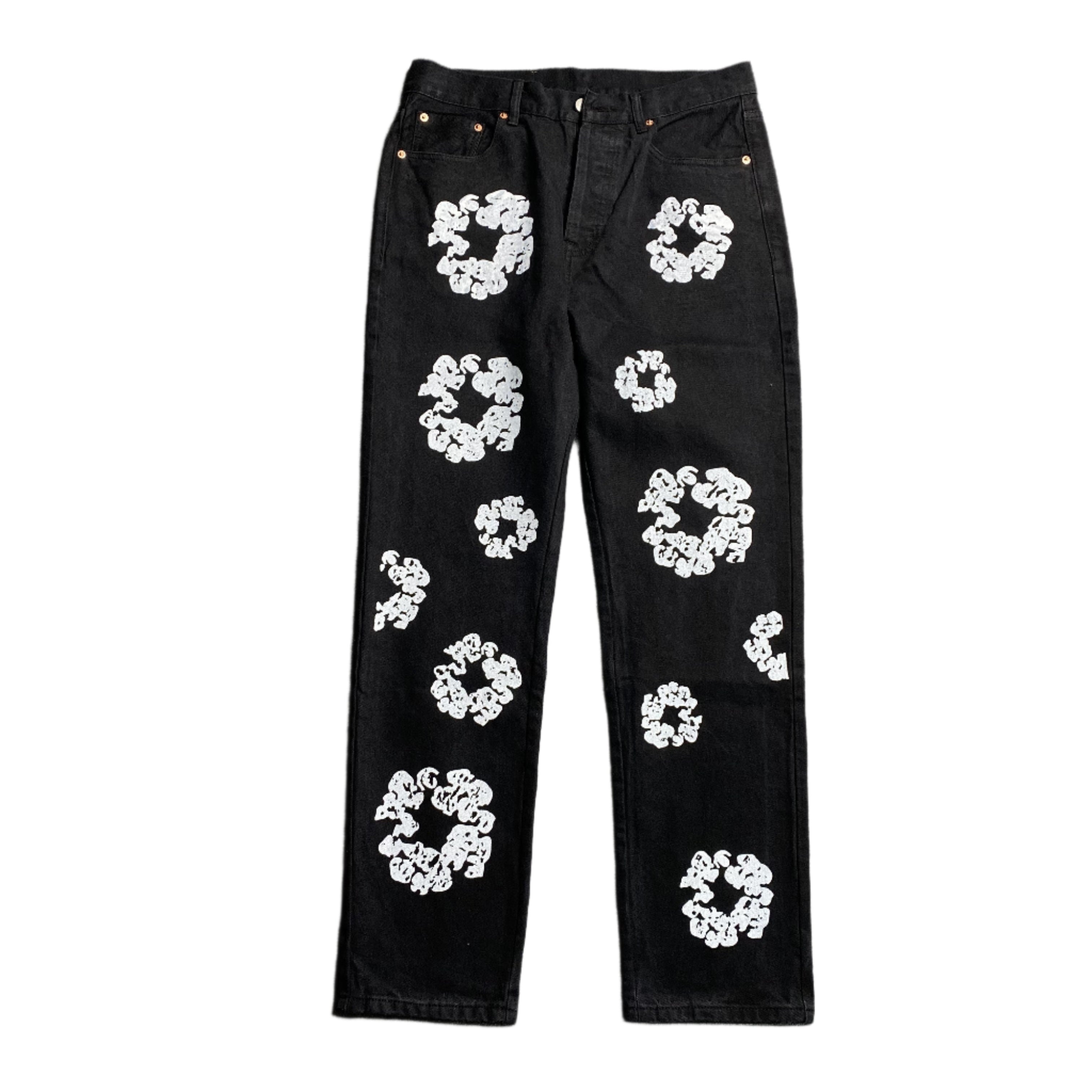 DENIM TEARS x LEVI'S COTTON WREATH JEANS BLACK