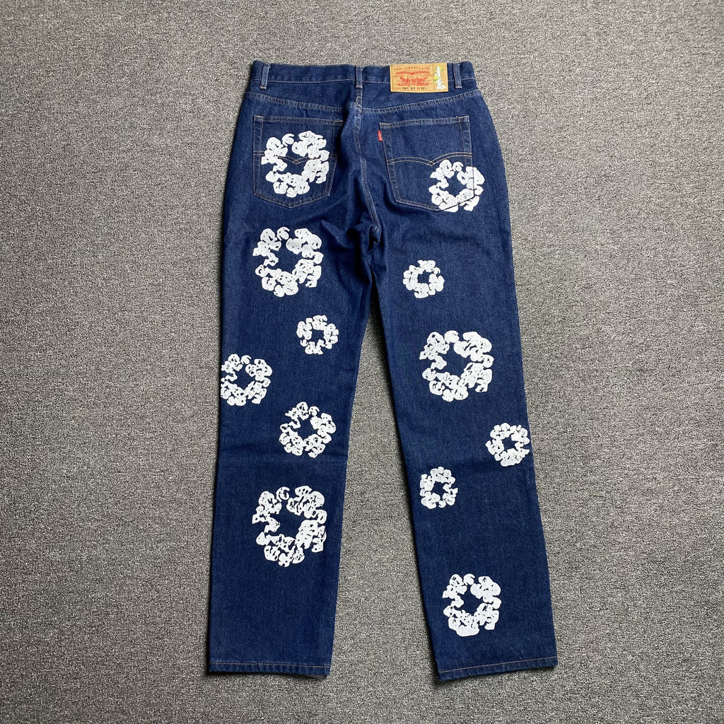 DENIM TEARS x LEVI'S COTTON WREATH JEANS DARK BLUE