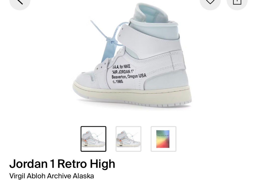 Jordan 1 Retro High Virgil Abloh Archive Alaska