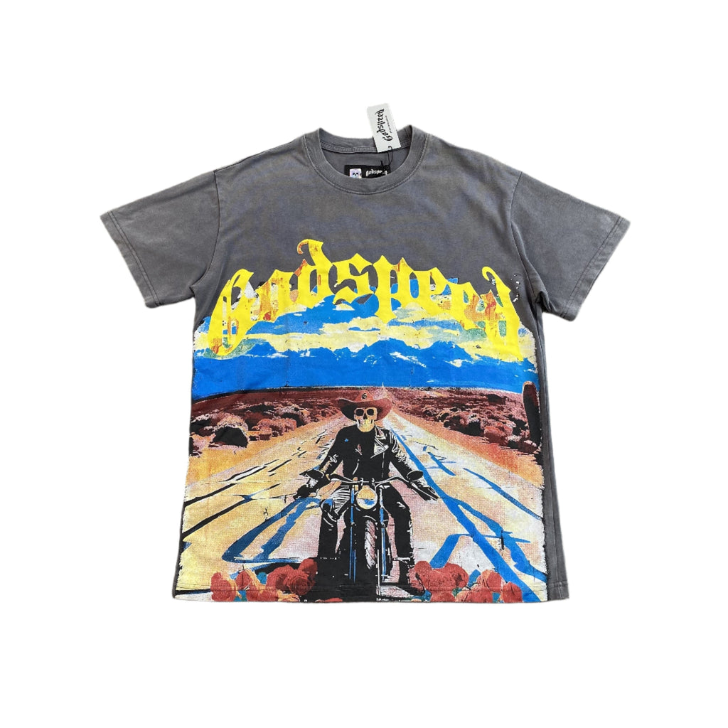 GODSPEED LONG LONELY ROAD T-SHIRT GREY