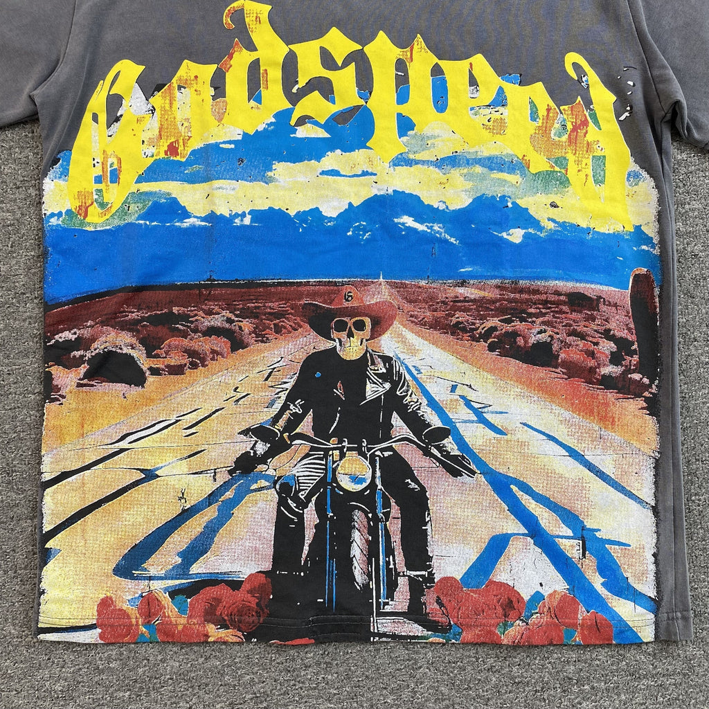 GODSPEED LONG LONELY ROAD T-SHIRT GREY