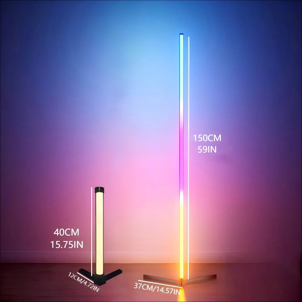 Smart Aluminum Floor Lamp RGBIC Adjustable Height Corner Ambient Light Night Light Home Decoration App Remote Control Modern