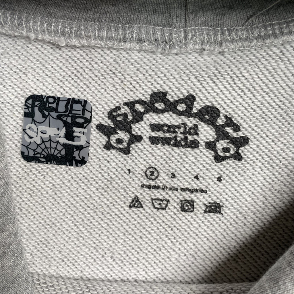 SP5DER ARACH NY PHOBIA HOODIE ASH GREY