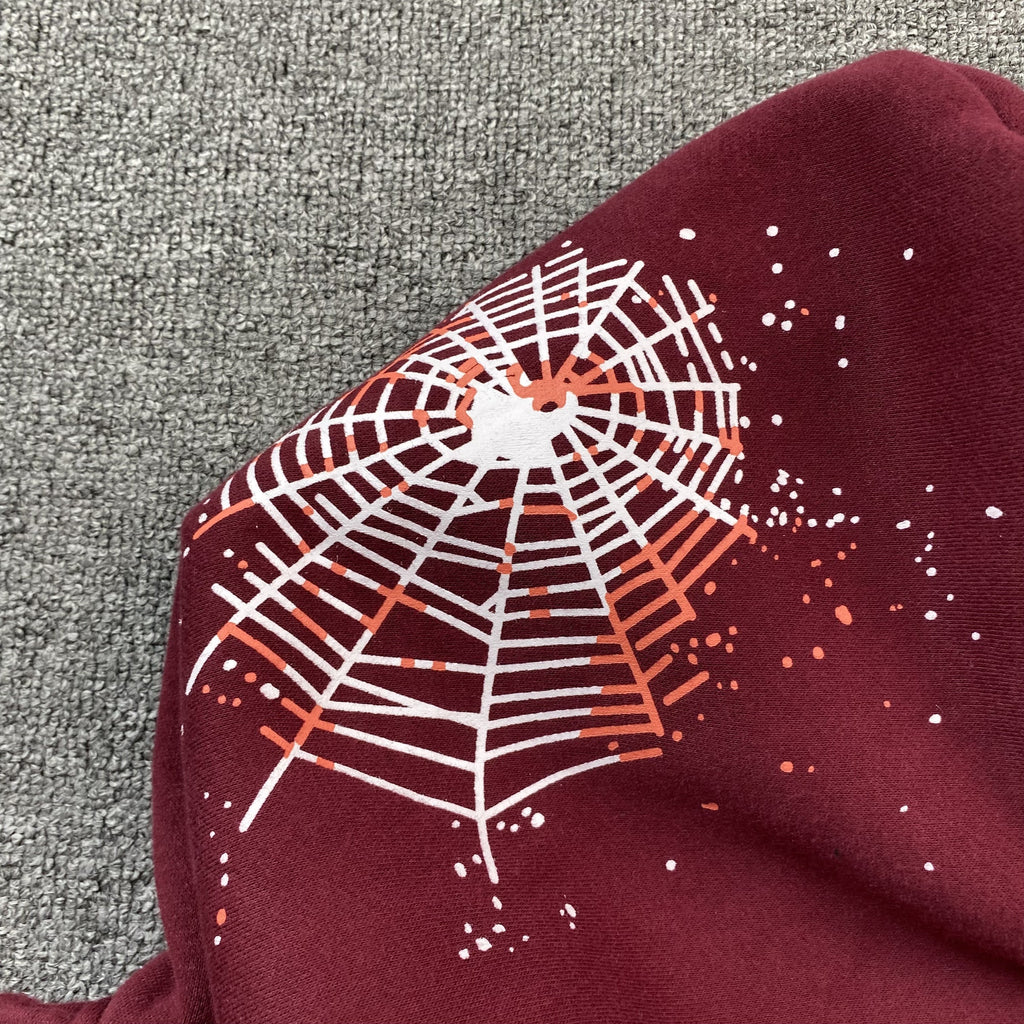 SP5DER NOCTURNAL HIGHWAY HOODIE BURGUNDY